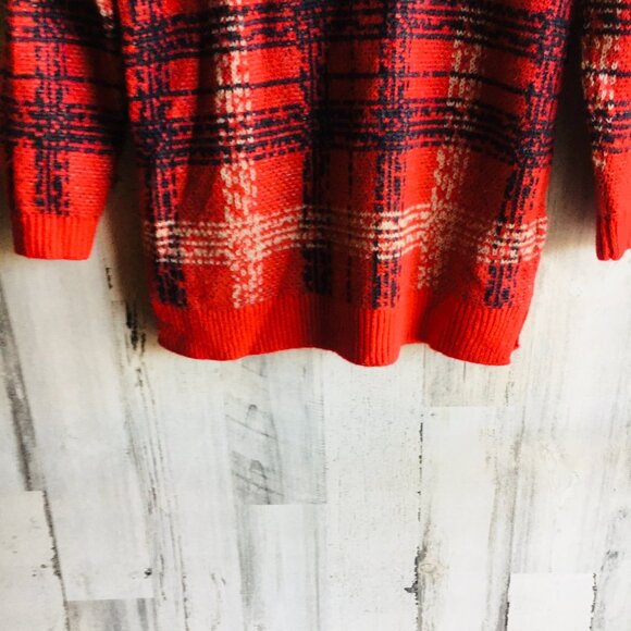 NWOT Ann Taylor Wool Mohair Blend Sweater XS Plaid Red Windowpane Preppy  Approx - Picture 11 of 13